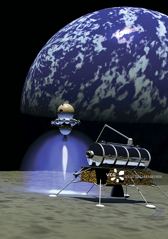 载人月球基地美术作品图片素材