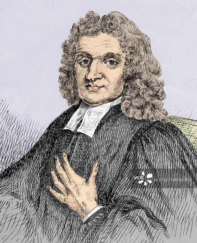 约翰·弗拉姆斯蒂德，英国天文学家图片素材