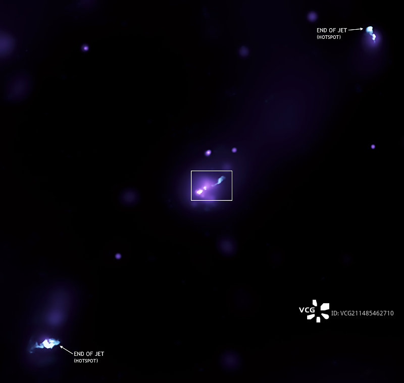 相互作用的星系3C 321，广域图片素材