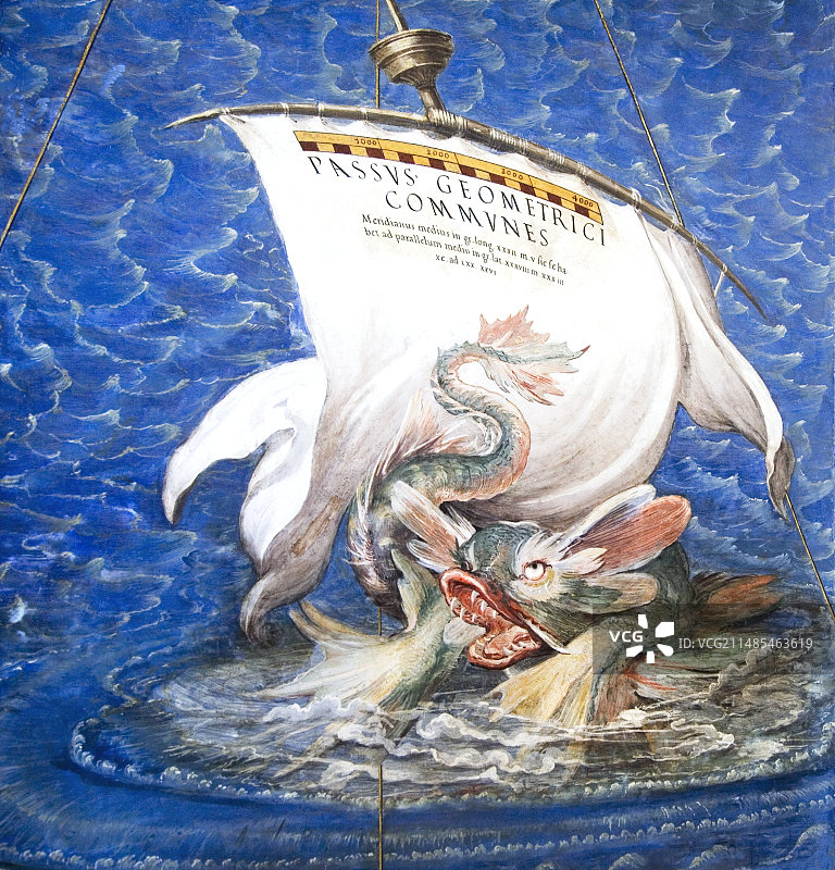 16世纪撒丁岛地图涡卷花饰图片素材