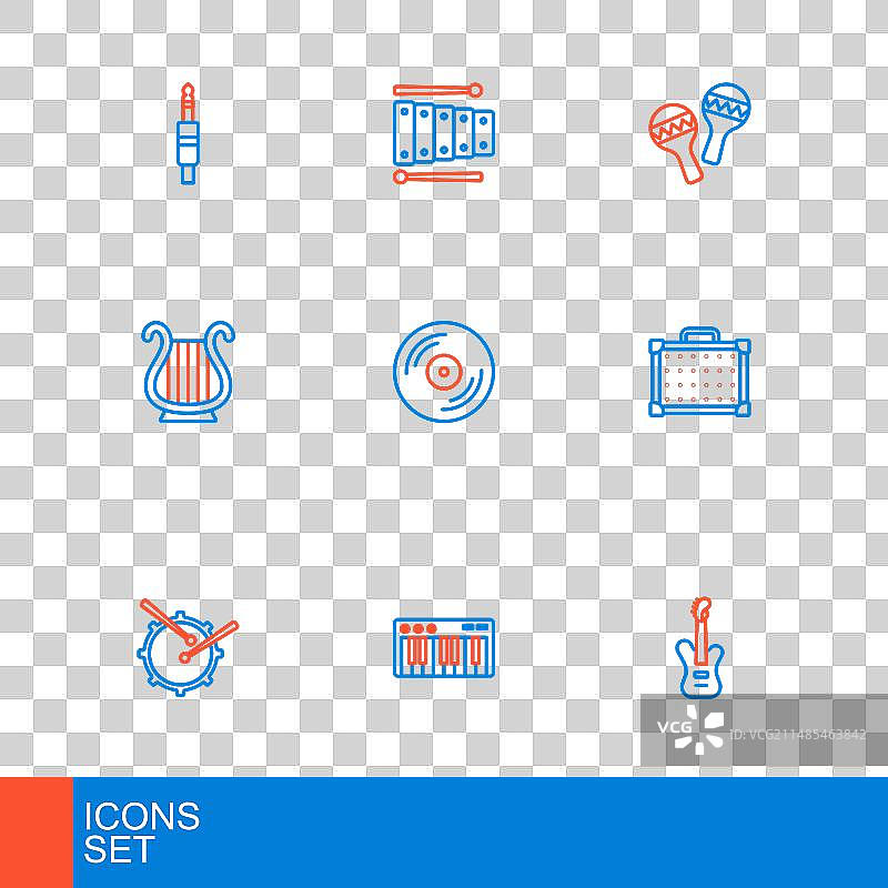 电贝斯音乐合成器线条组合图片素材