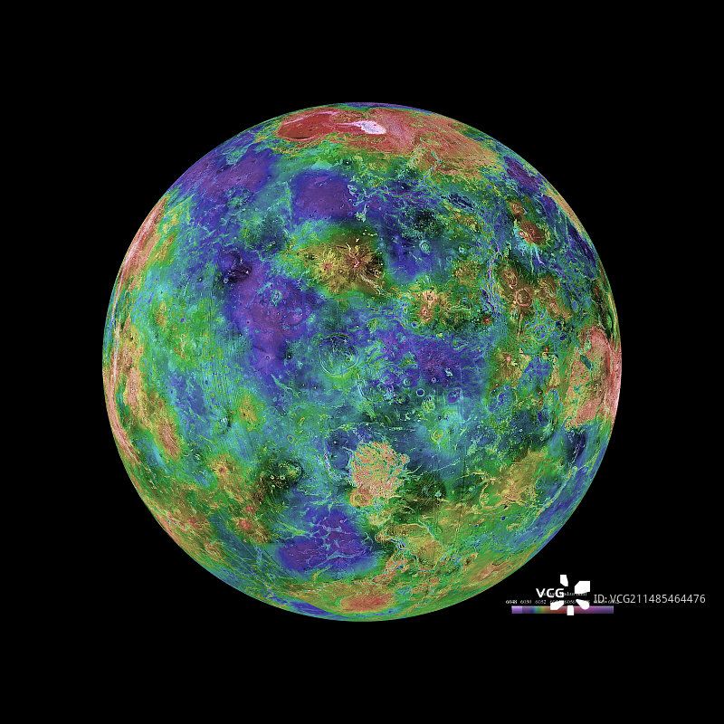 金星雷达地图，东经0度图片素材