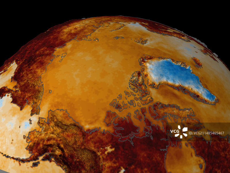 1982-2002年北极夏季气温图片素材