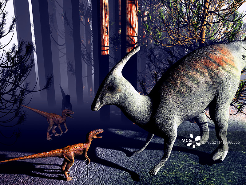 迅猛龙恐龙袭击图片素材