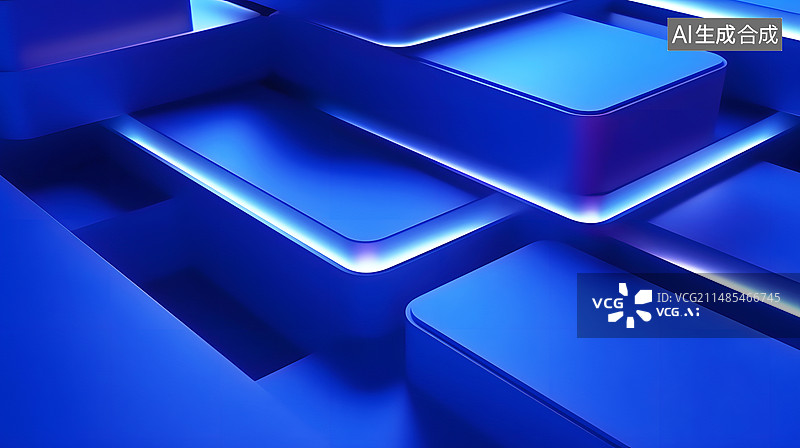 【AI数字艺术】AIGC:抽象概念科技未来壁纸插图，PPT模板，网页背景，商务背景插图插画图片素材