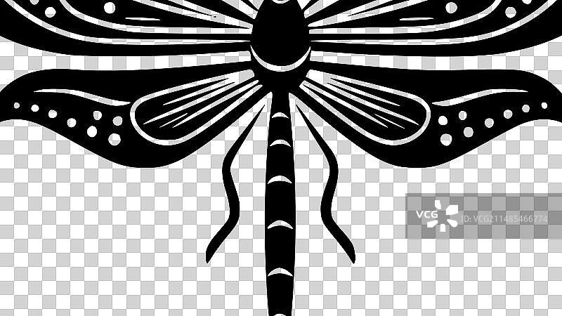 蜻蜓 - 简约剪影图片素材