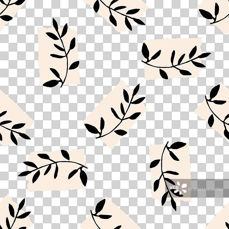 世纪中期现代花卉无缝图案图片素材