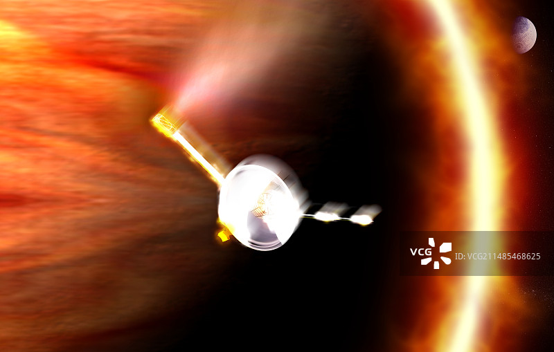 伽利略号宇宙飞船在木星大气层中烧毁图片素材