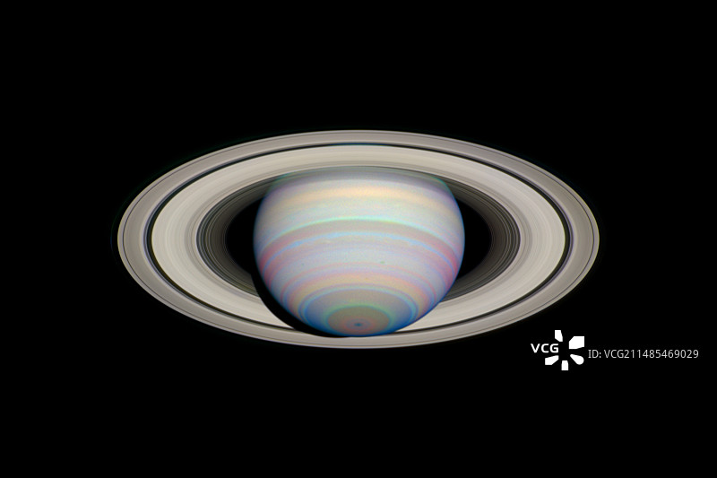 土星红外线哈勃望远镜图像图片素材