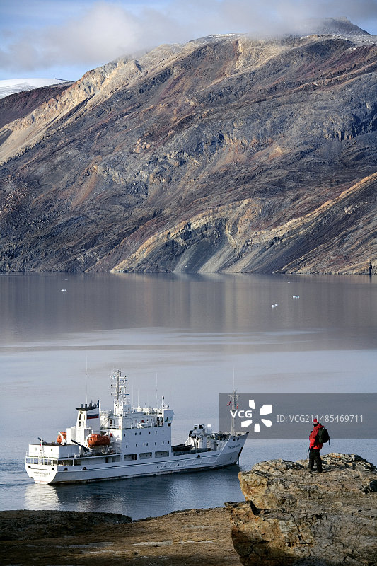 格陵兰花湾的游船图片素材