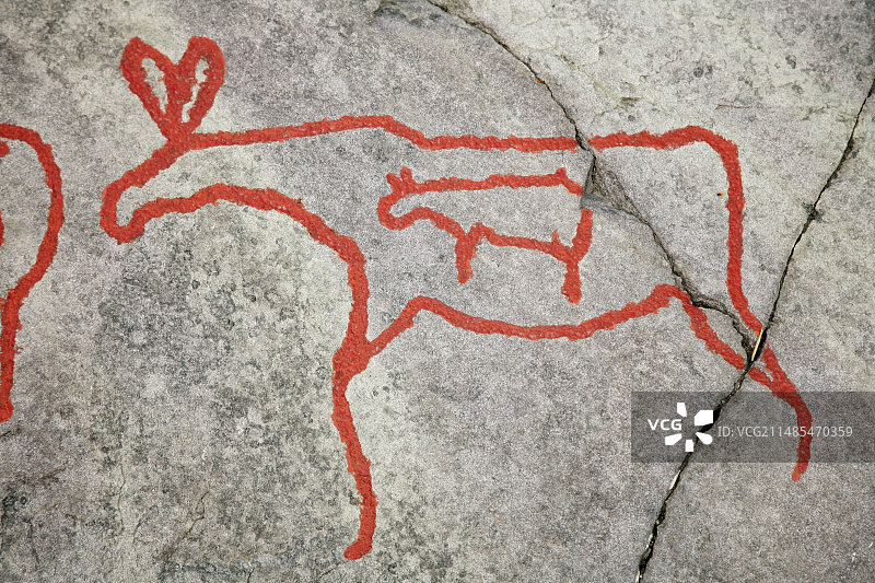 史前岩石岩画图片素材