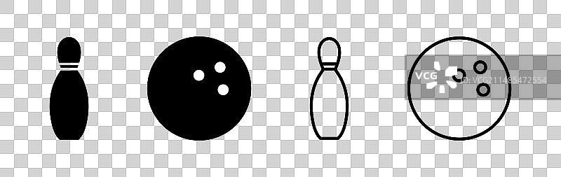 保龄球图标：保龄球和球瓶图片素材