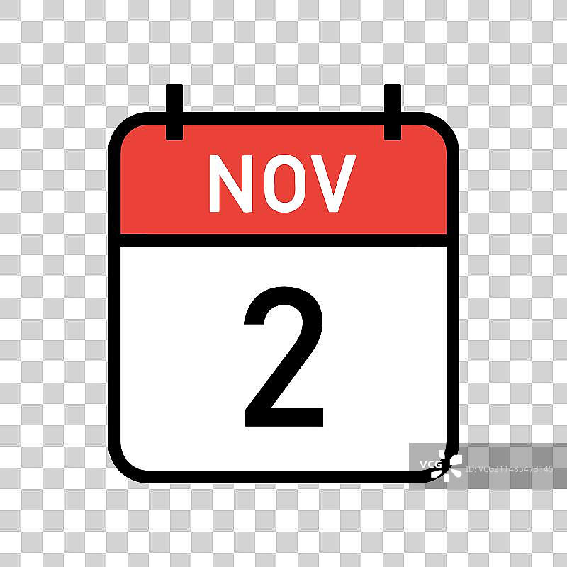 11月2日红白日历页图片素材