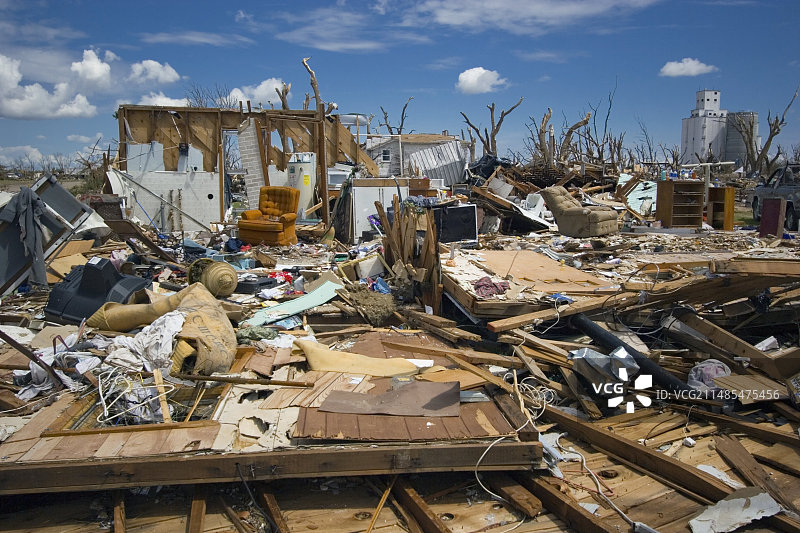 龙卷风过后，美国堪萨斯州图片素材