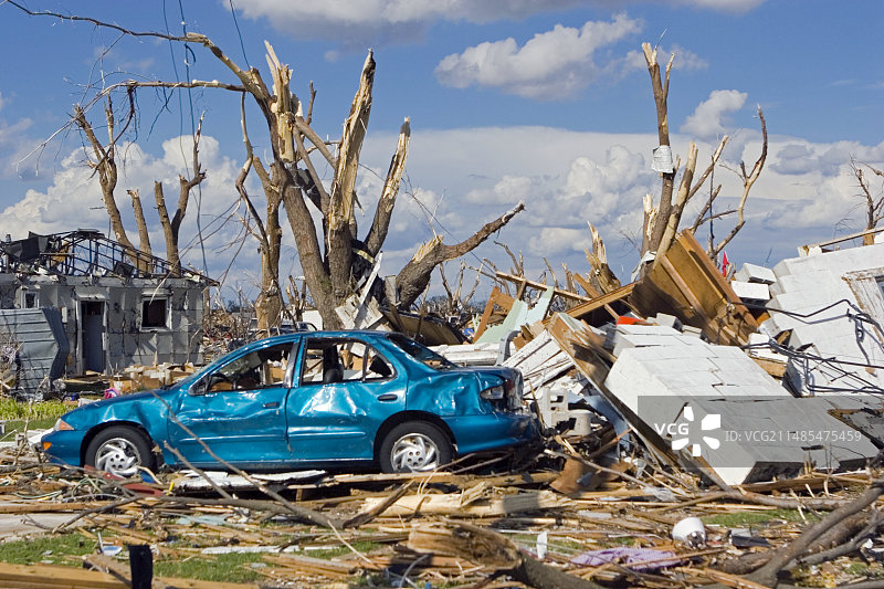 龙卷风过后，美国堪萨斯州图片素材