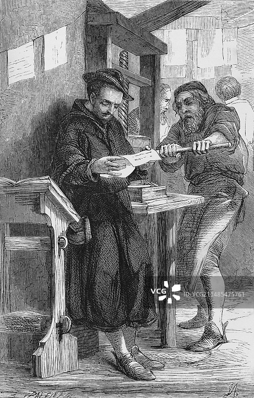 英国印刷商威廉·卡克斯顿图片素材