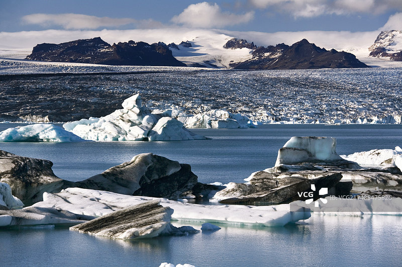 冰川湖，冰岛图片素材