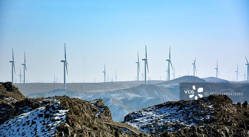 青铜峡风力发电图片素材