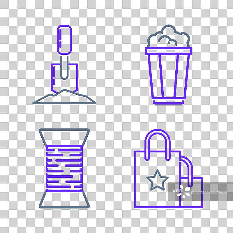 纸袋与缝纫线图案设计图片素材