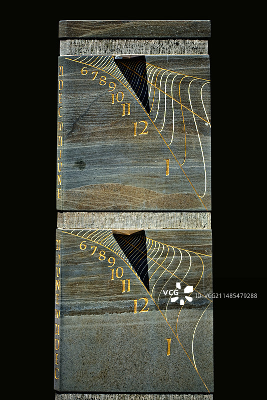 英国德文郡罗斯摩尔花园的日晷图片素材