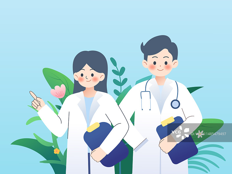 矢量插画男医生女医生图片素材
