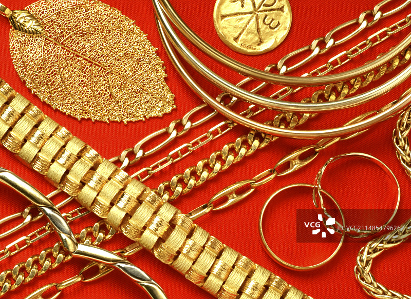 什锦黄金首饰图片素材