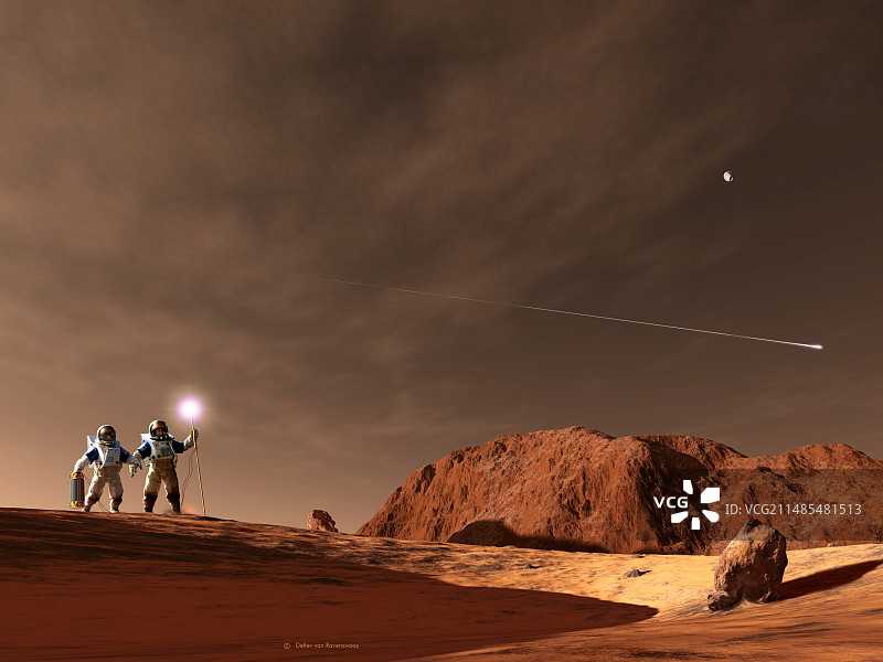 火星上的宇航员电脑艺术作品图片素材