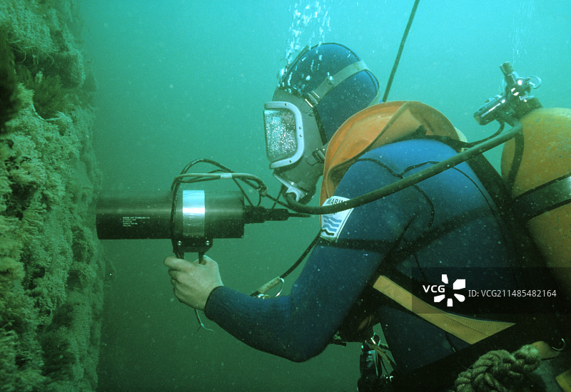 戴水肺的潜水员图片素材