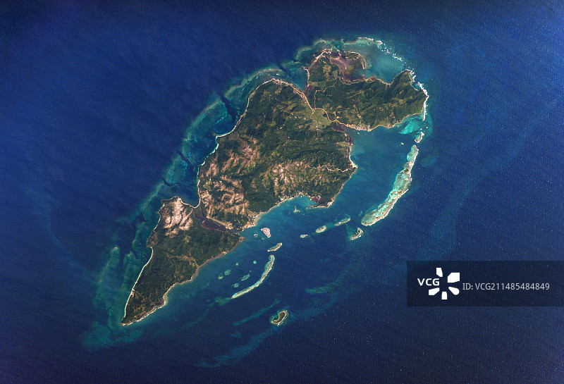 从太空看瓜纳哈岛图片素材