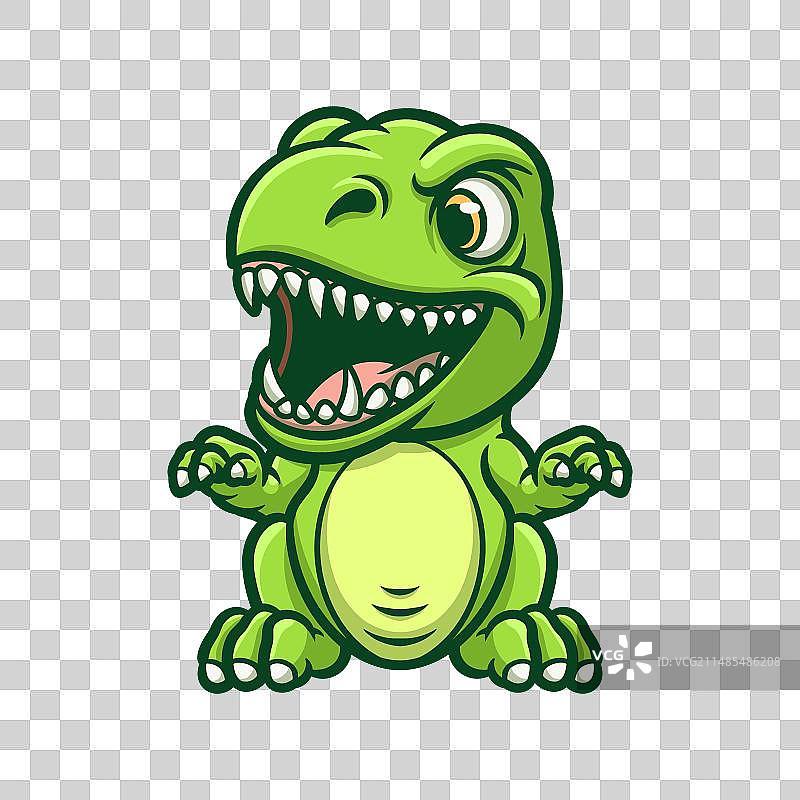 绿色霸王龙卡通图片素材