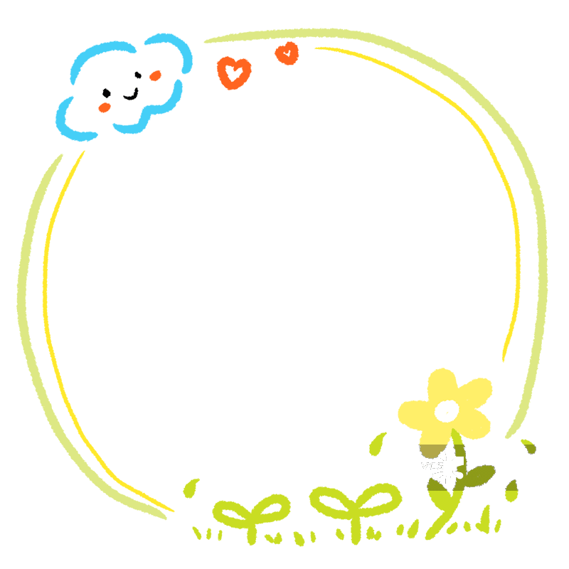 手绘插画小花装饰边框图片素材