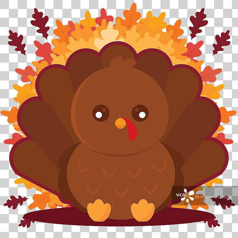 秋季动物卡通火鸡图片素材