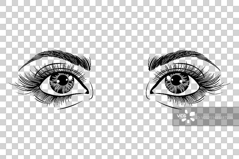 美丽的大眼睛和长睫毛图片素材