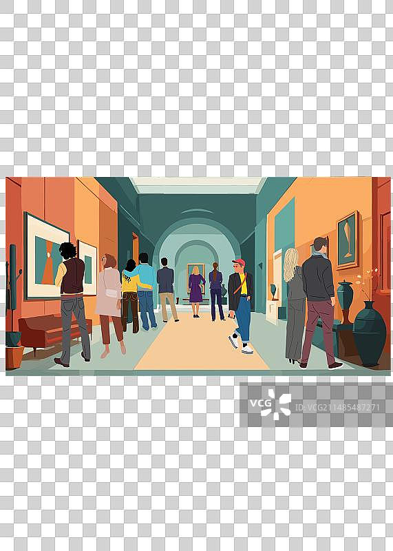 传统美术馆博物馆游客参观图片素材