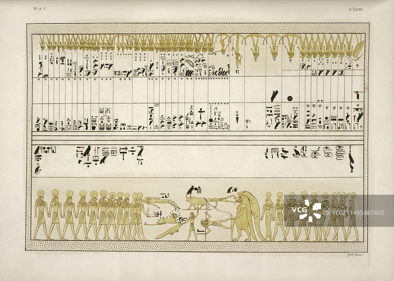 塞提一世墓中的十二宫星座象形文字图片素材