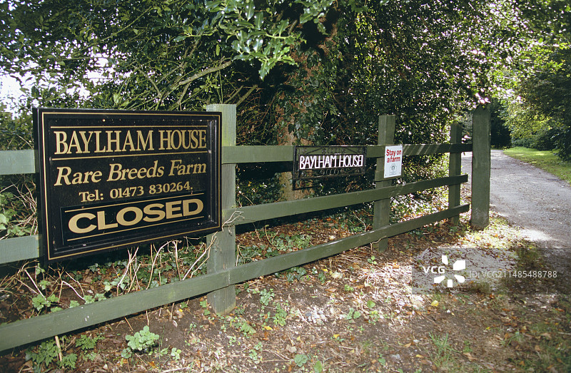 因蓝舌病毒爆发而关闭的农场图片素材