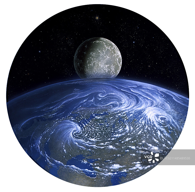 欧洲与月亮图片素材