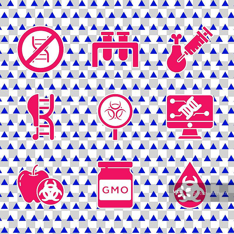 生物危害与放大镜转基因遗传套装图片素材