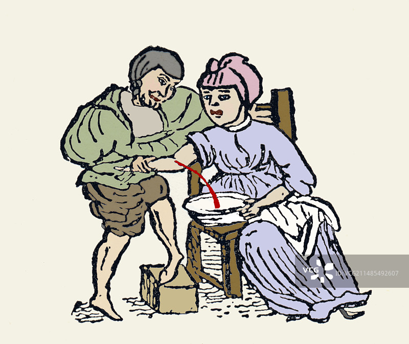 12世纪的放血疗法图片素材