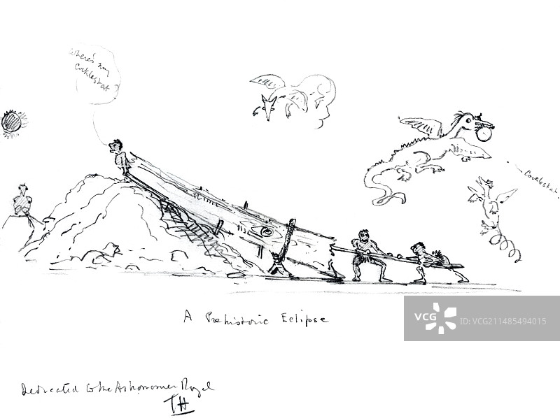史前日食卡通图片素材