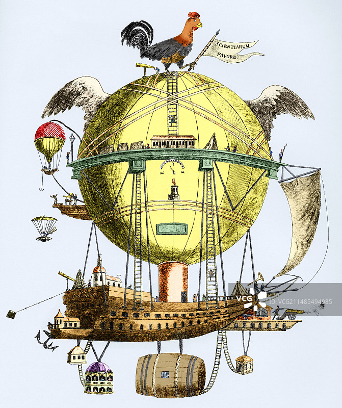 罗伯逊的密涅瓦气球，1804年图片素材
