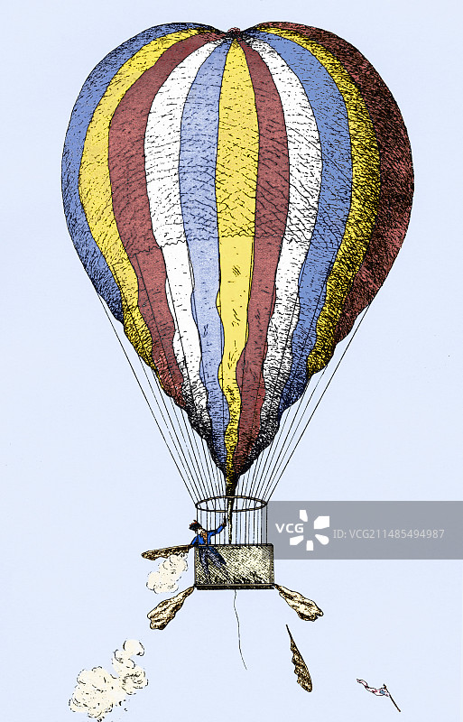 1784年的卢纳尔迪气球图片素材