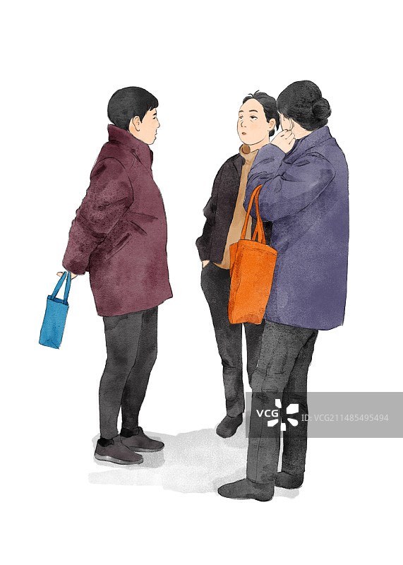 路边聊天的人图片素材