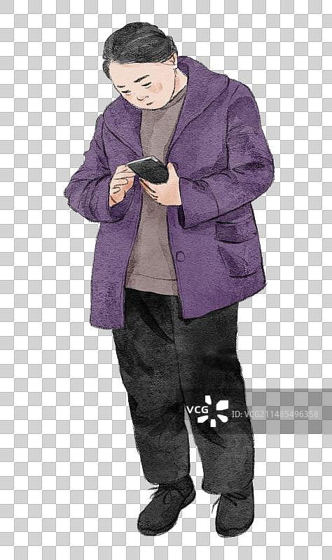 看手机的老人图片素材
