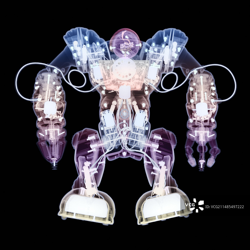 彩色X光下的机器人图片素材