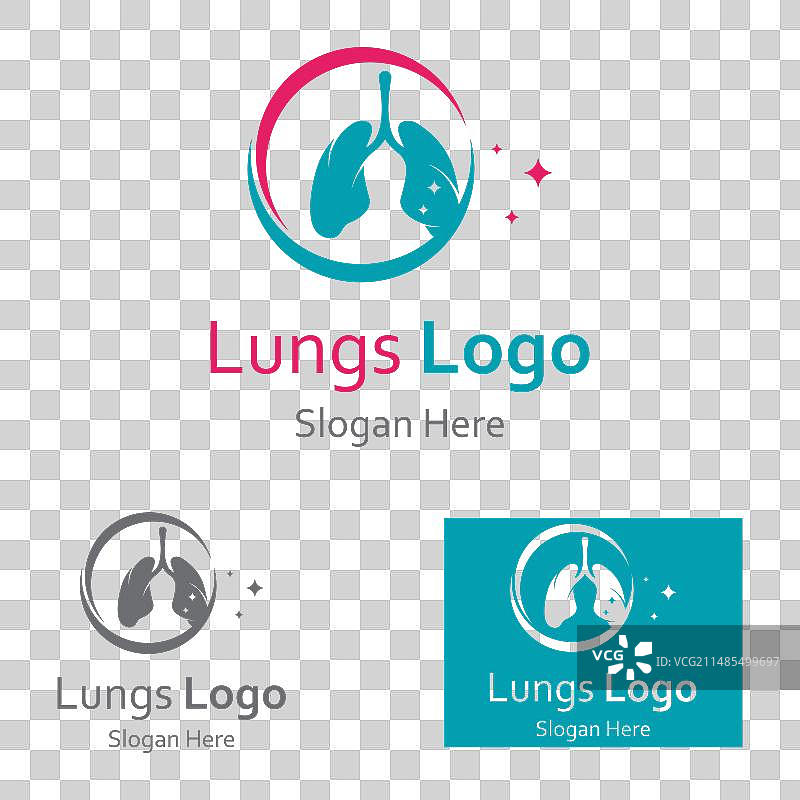 肺部健康和肺部护理标志图标设计图片素材