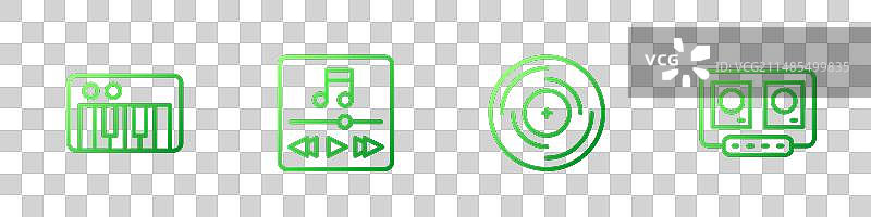 黑胶唱片、音乐合成器与播放器图片素材