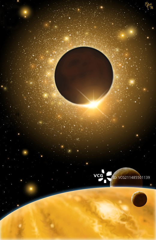 外星星球及其卫星图片素材