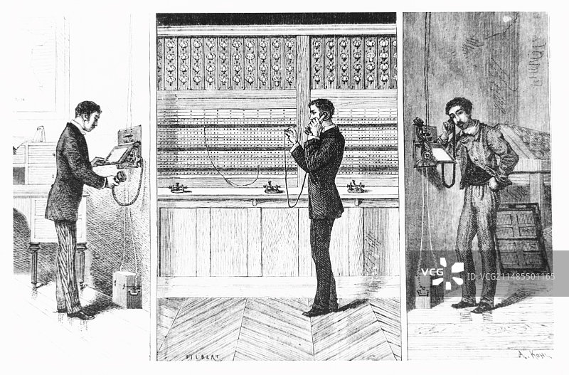 解释电话的历史艺术品图片素材