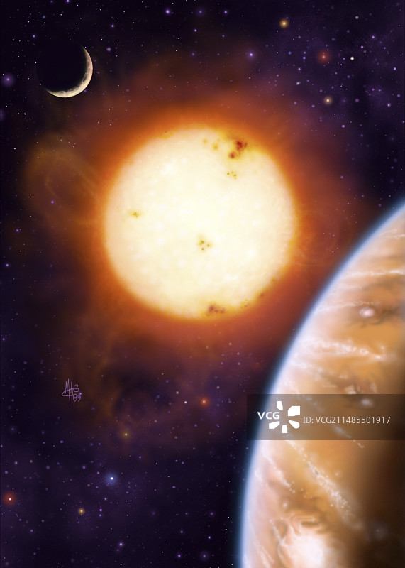 气态巨行星与恒星艺术图片素材